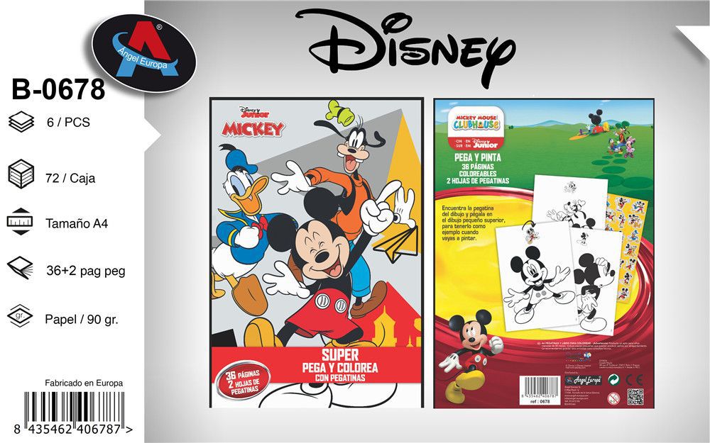 Librito de Mickey con pegatinas - Material escolar