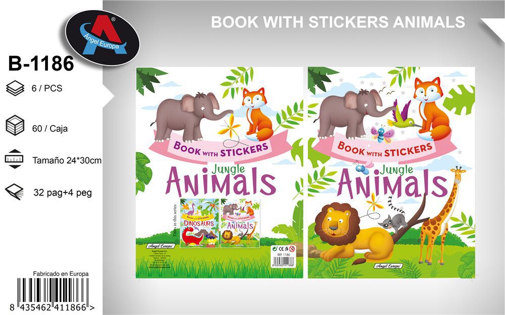 Libro con stickers animales - Material escolar