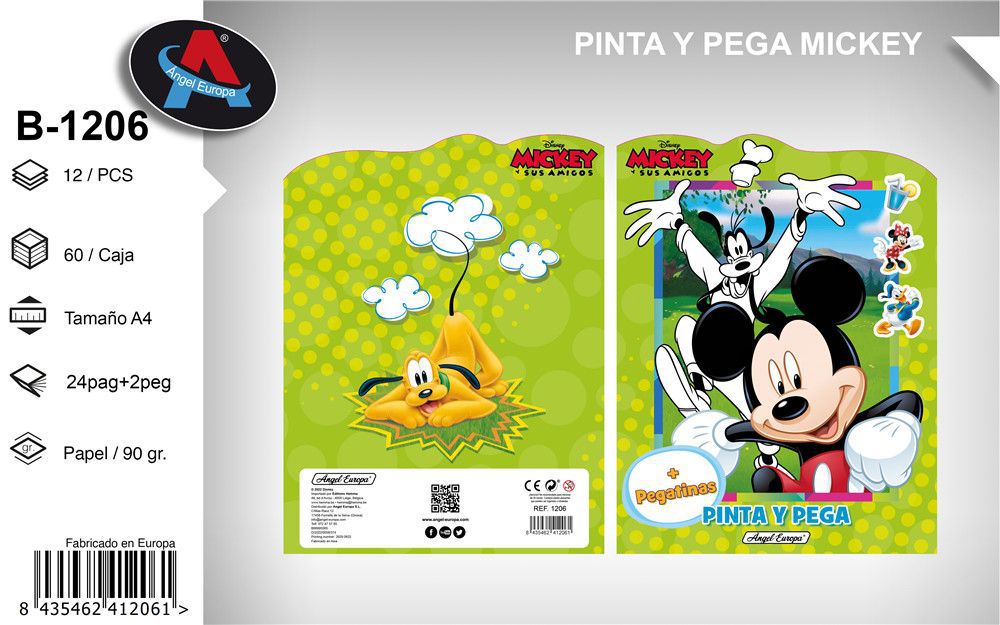 Librito de Mickey para pintar y pegar - Material escolar