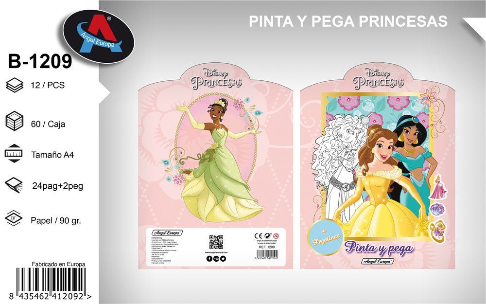 Librito de Princesas para pintar y pegar - Material escolar