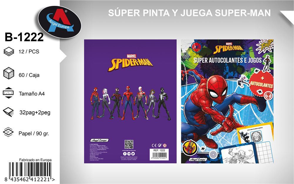 Librito de Spiderman para pintar y jugar - Material escolar