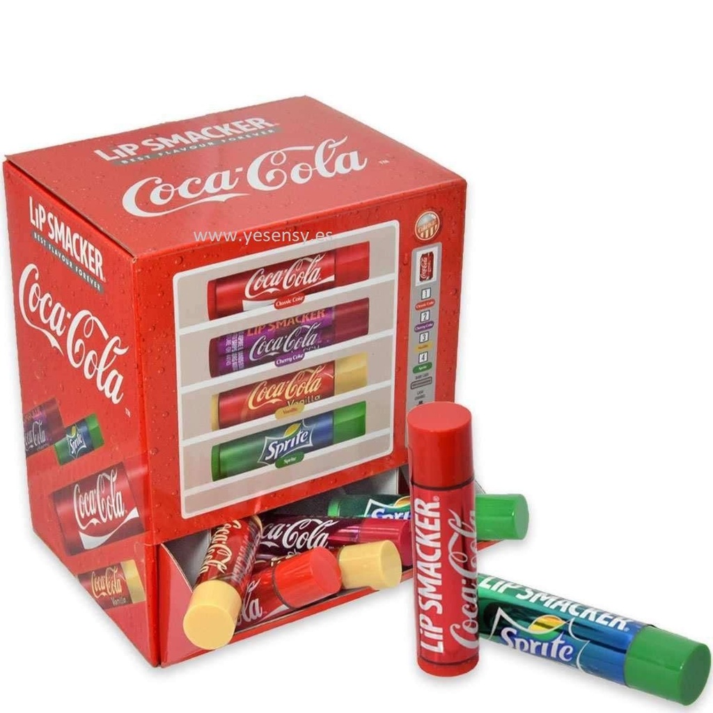 Lip Smacker con expendedora 18/u Coca Cola para labios hidratados