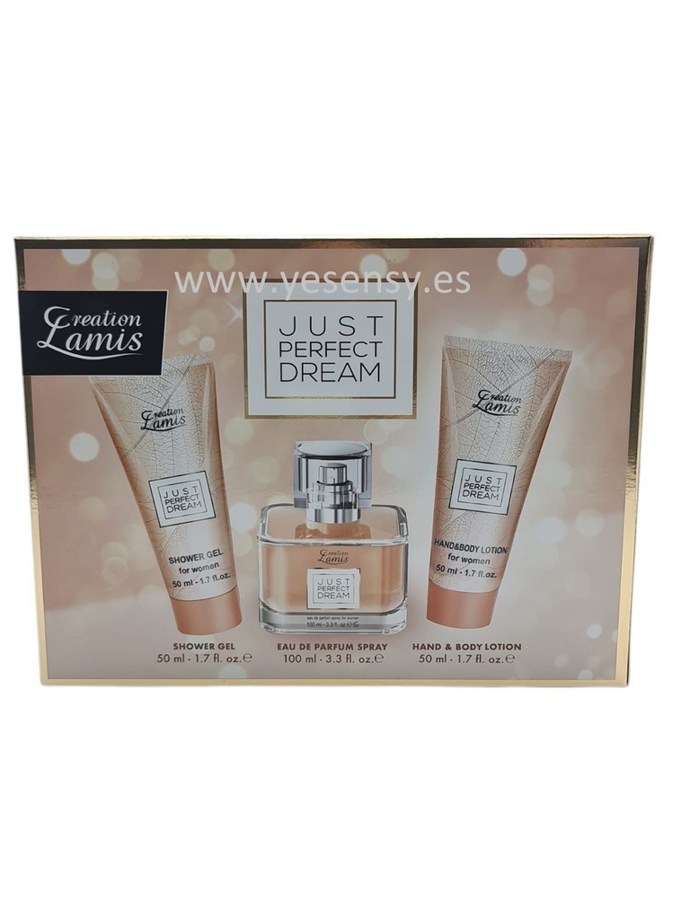 Set de 3PZA Eau + Gel + Body Just Perfect Dream Women - Fragancias y sets