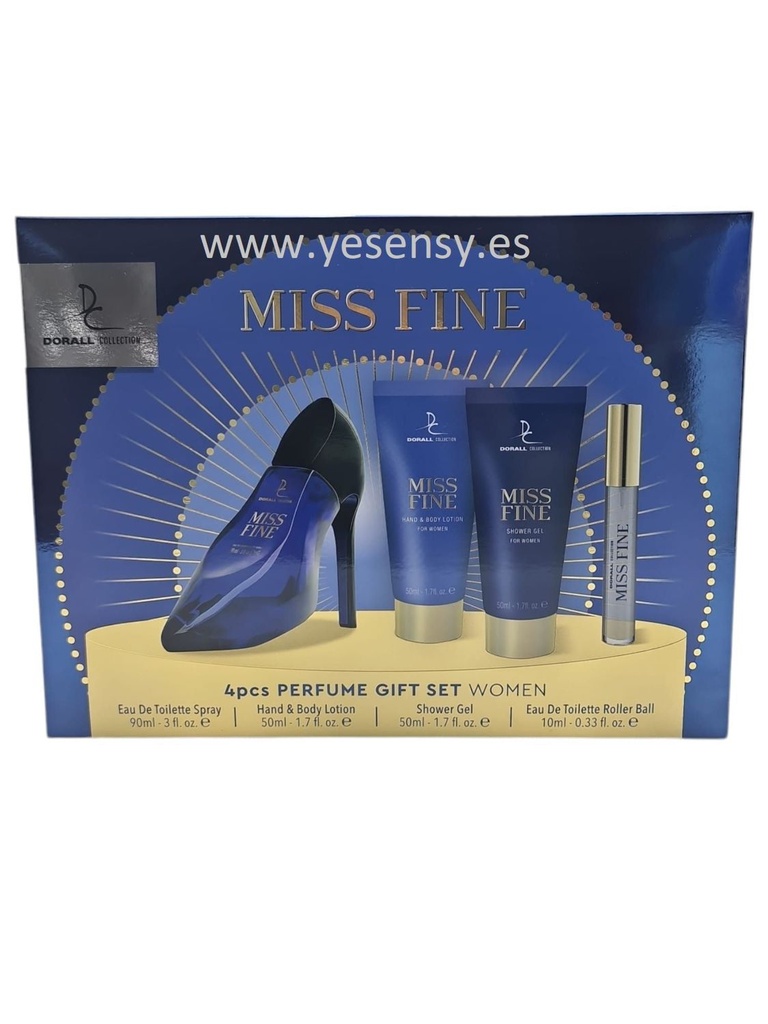 Set Miss Fine Eau 90ml+Gel+Crema+Mini Dorall fragancia completa