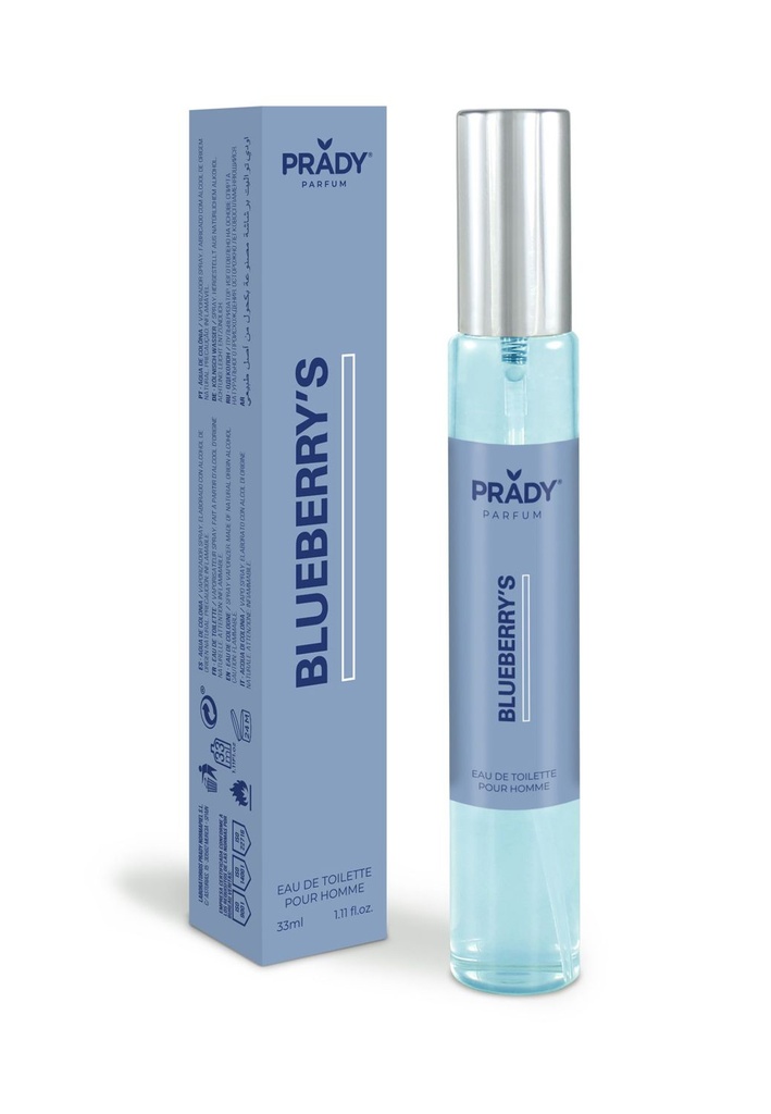 Colonia Blueberry's Homme Prady 33 ml 6/u - Fragancias para hombres