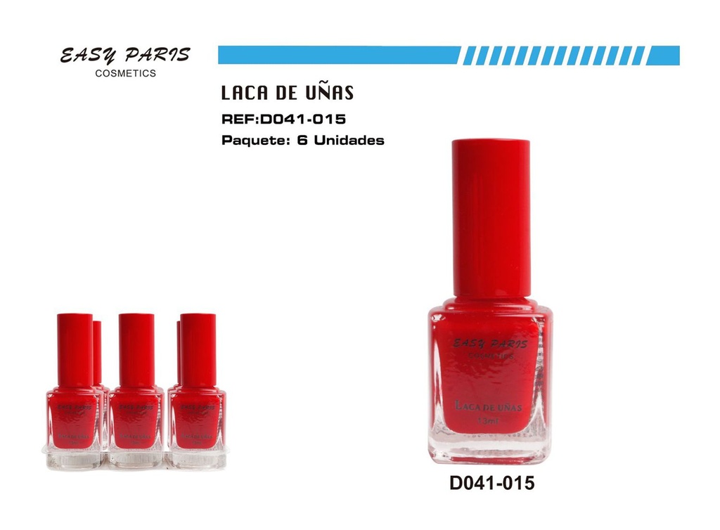 Esmalte de uñas ROJO VIVO 6/U - Cosméticos