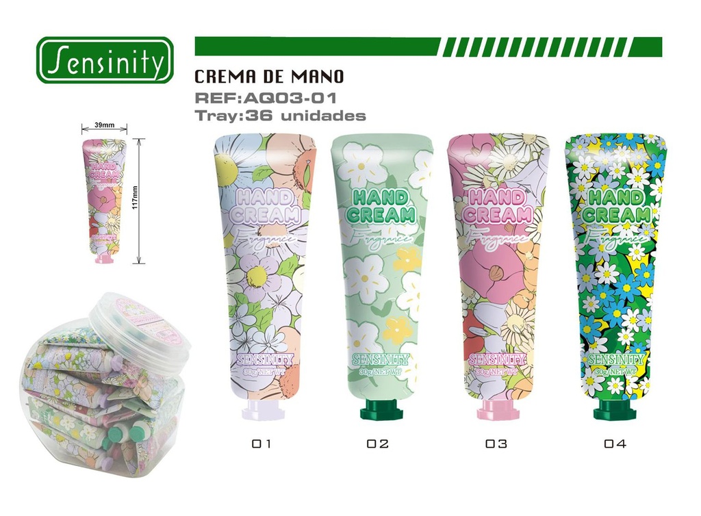 Crema hidratante para manos (36 uds) - Hidratantes y productos de cuidado personal