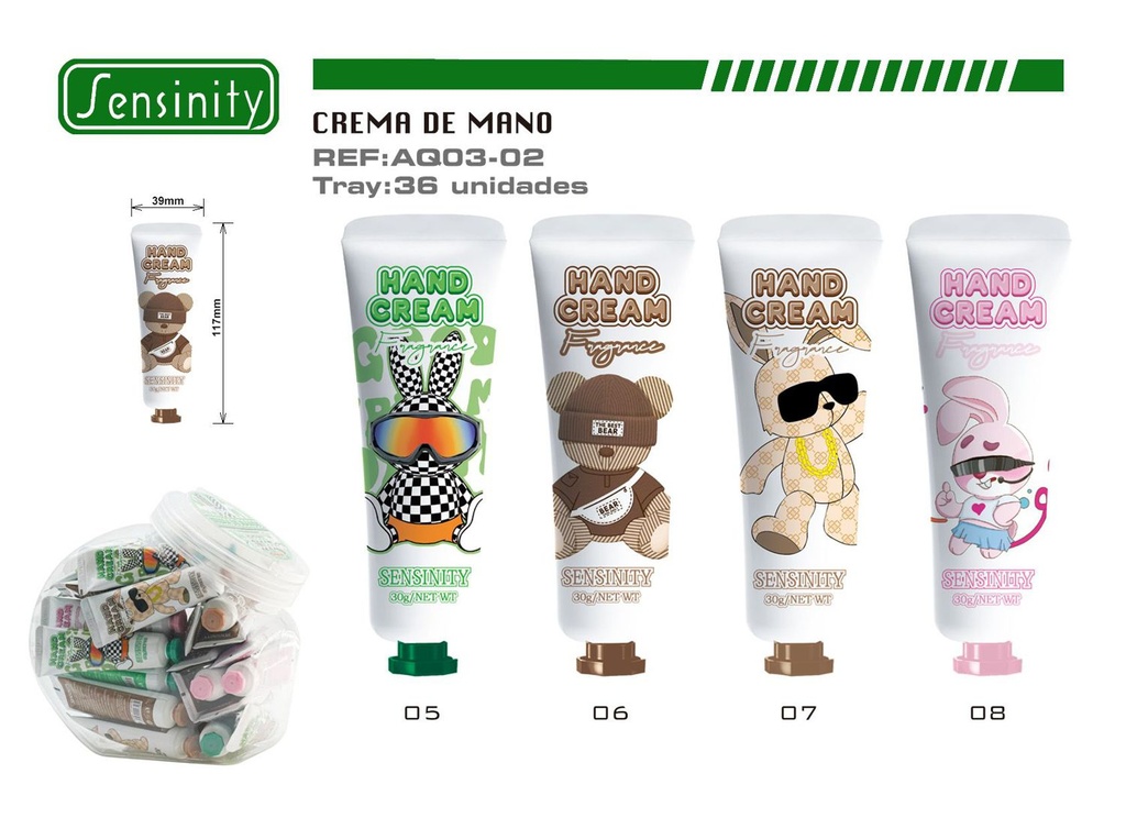 Crema hidratante para manos (36 uds) - Hidratantes y productos de cuidado personal