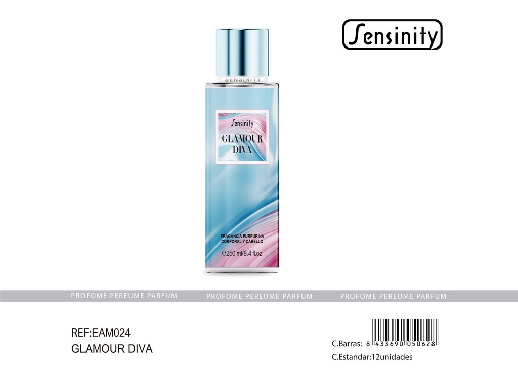 Body spray perfume Glamour Diva 250 ml - Fragancias