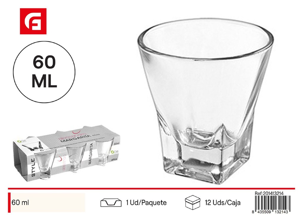 Vaso de cristal pack 6 chupitos margarita 60 ml - Set de vasos