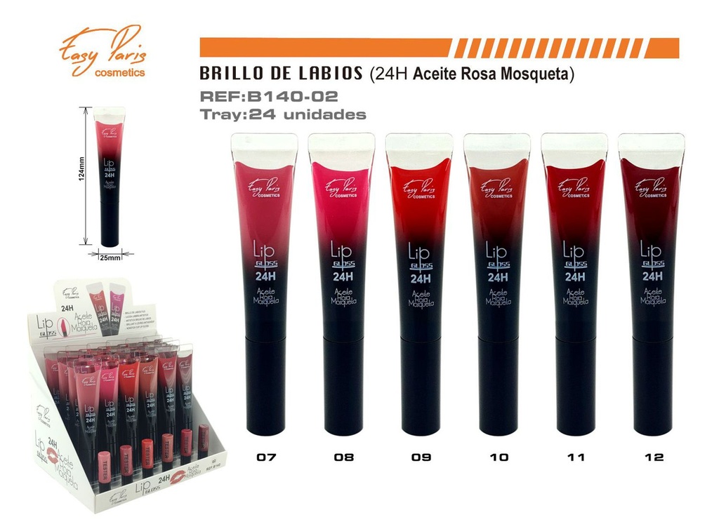 Bálsamo labial fijo rosa mosqueta 24/U - Labiales