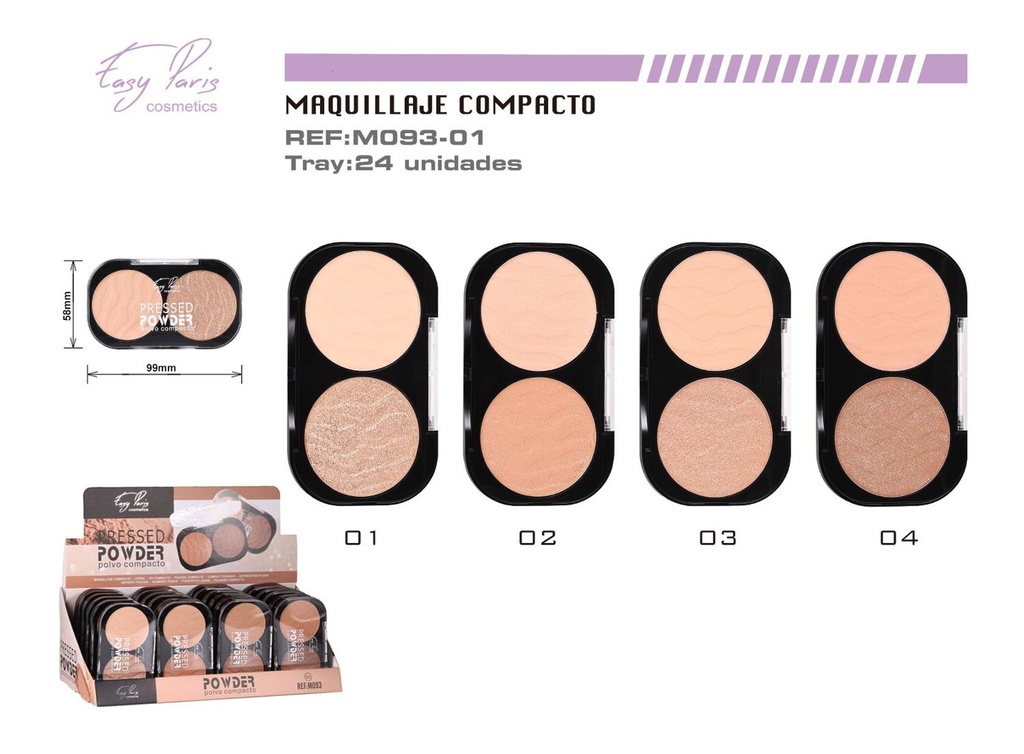 Pó compacto presa MAQ 24U - Maquillaje y polvos de rostro