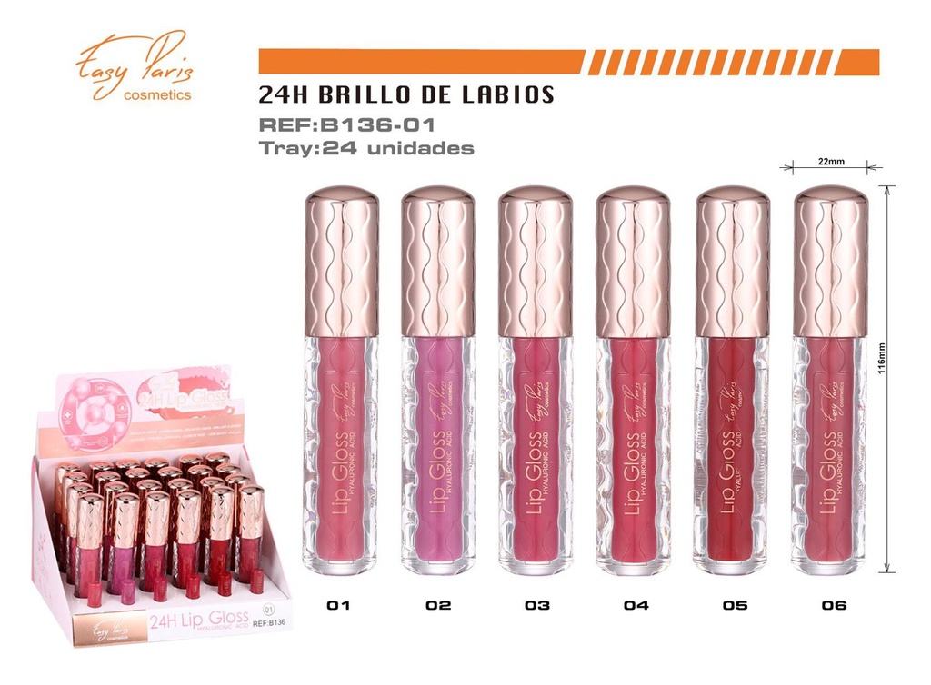 Bálsamo labial fijo + ácido hialurónico 24/U - Labiales