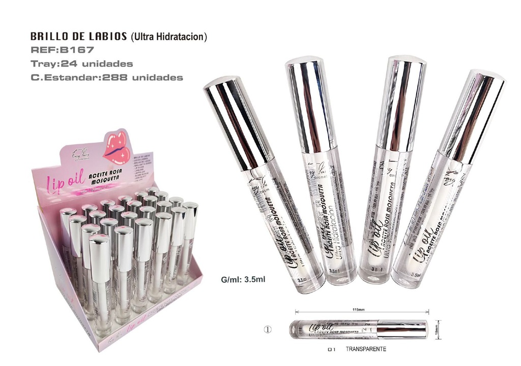 Bálsamo labial ultra hidratante con aceite de rosa mosqueta (24 uds) - Cosméticos y productos de labios