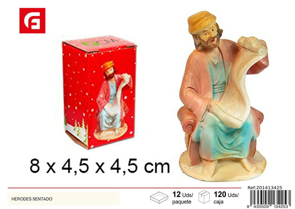 Figura de Herodes sentado en resina - Decoración navideña