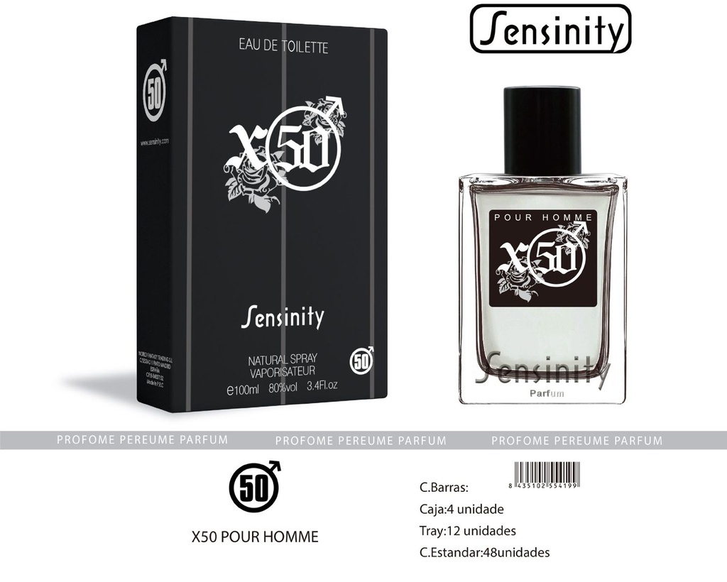 Perfume "X50" para hombre - Fragancia masculina