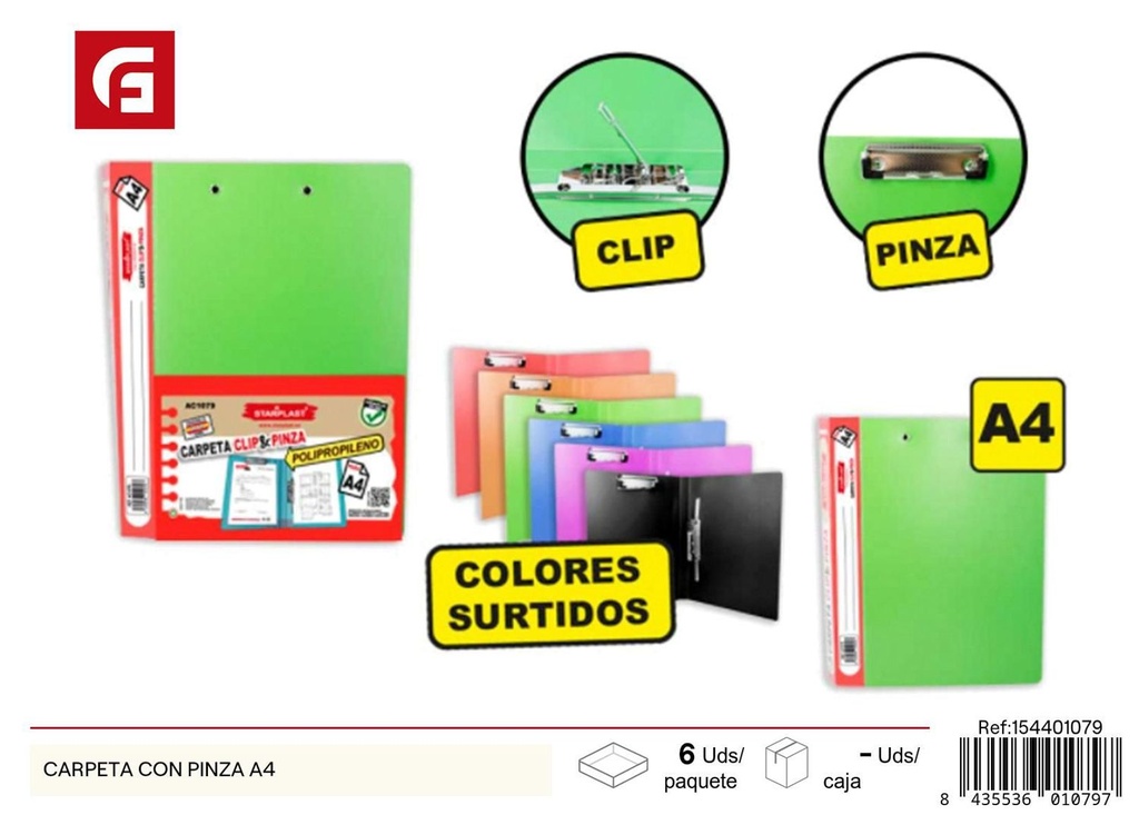 Carpeta con pinza A4 - Material de oficina