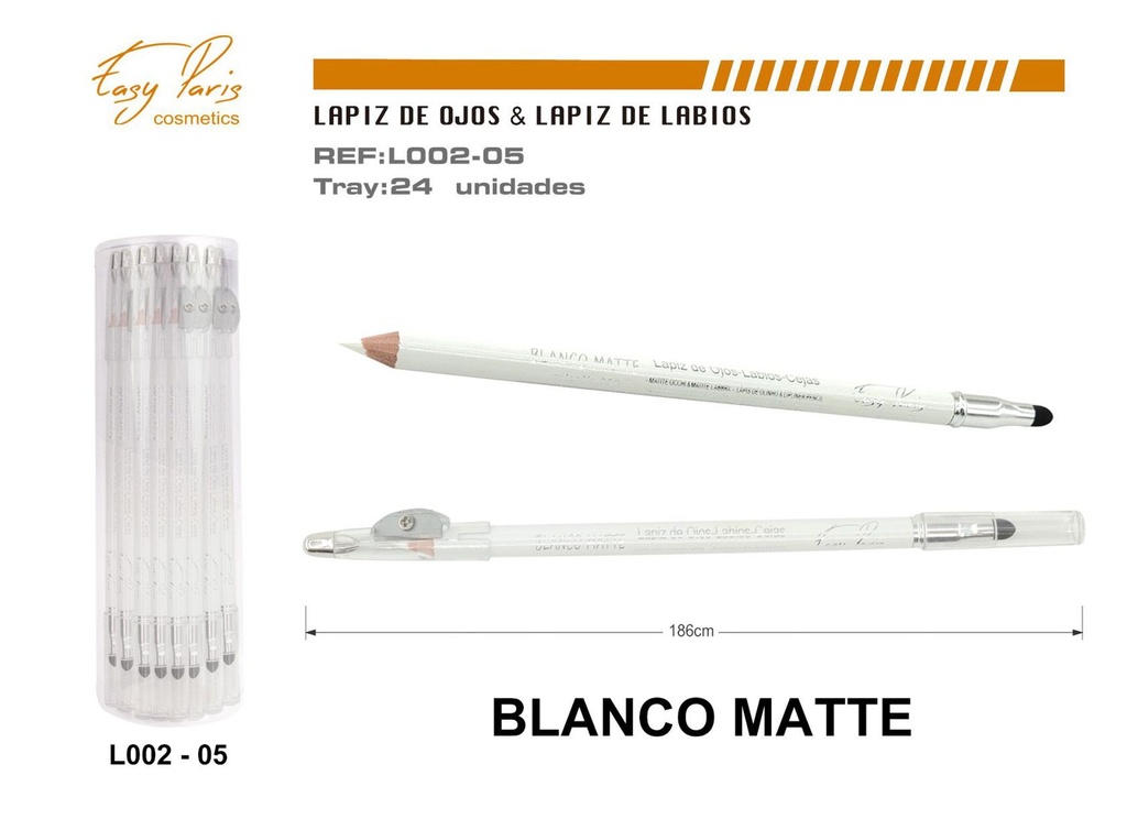 Lápiz de ojos mate blanco 24/U - Cosméticos y herramientas de maquillaje