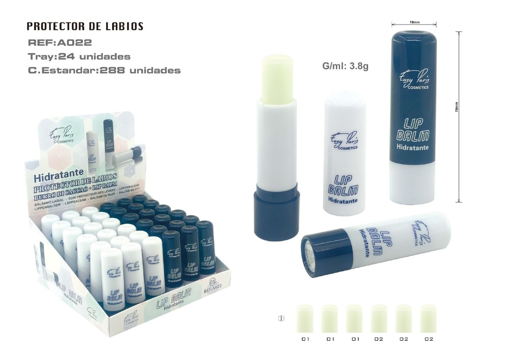 Protector labial fácil de París 36 unidades - Cuidado personal y labios