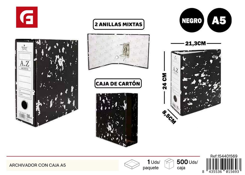 Archivador A5 con caja - Material de oficina y organización