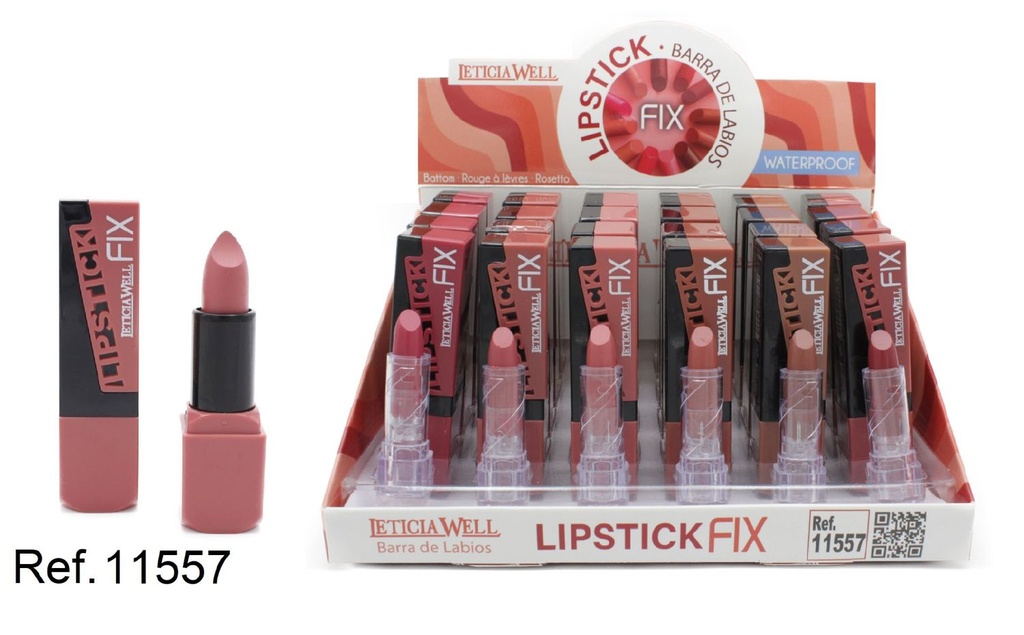 Barra de labios Lipstick Fix 24/u 11557 Leticia Well para fijación duradera