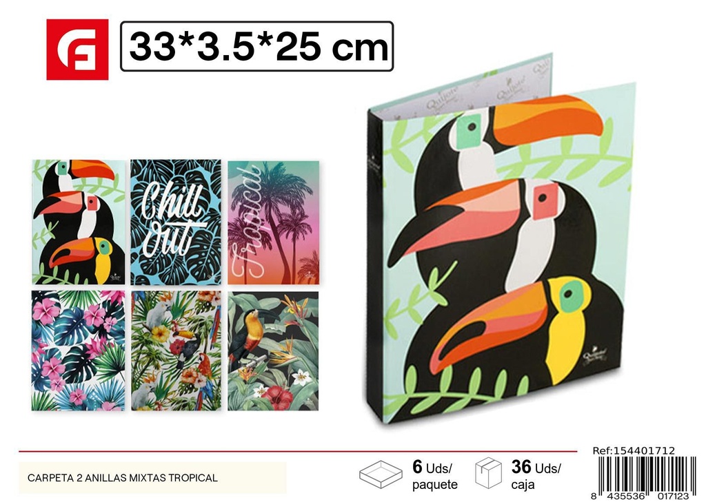 Carpeta 2 anillas tropical mixta - Material de oficina