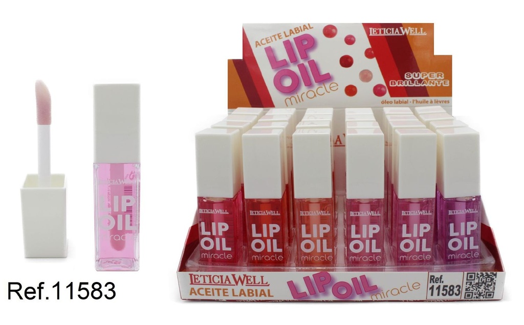 Aceite labial lip oil Miracle 24/u 11583 para hidratación y brillo