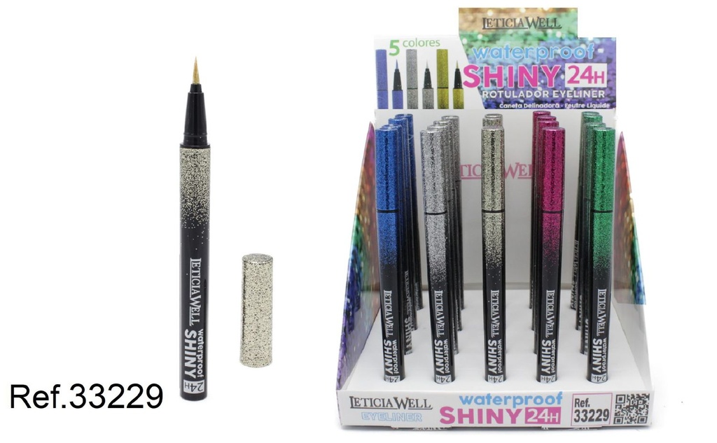 Rotulador eyeliner shiny glitter 20/u Leticia Well