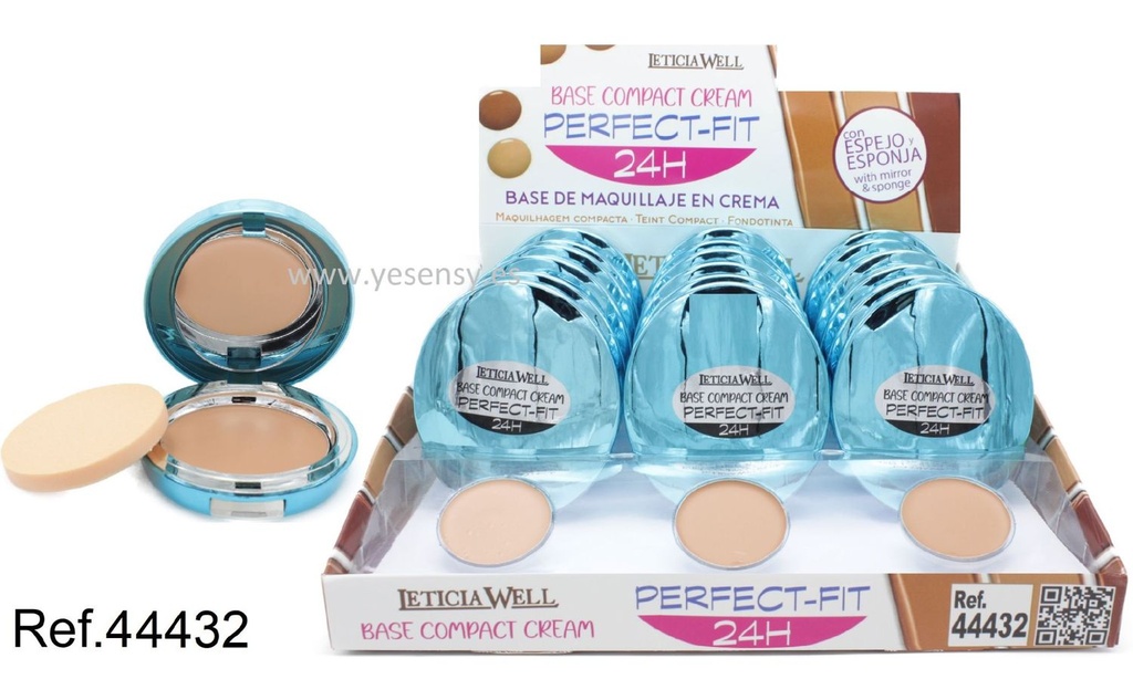 Base compacta en crema perfección fit 24h 18/u Leticia Well