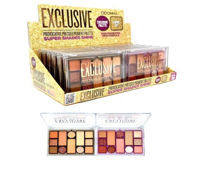 Paleta de sombras Exclusive 12/u 11187 DD para maquillaje creativo