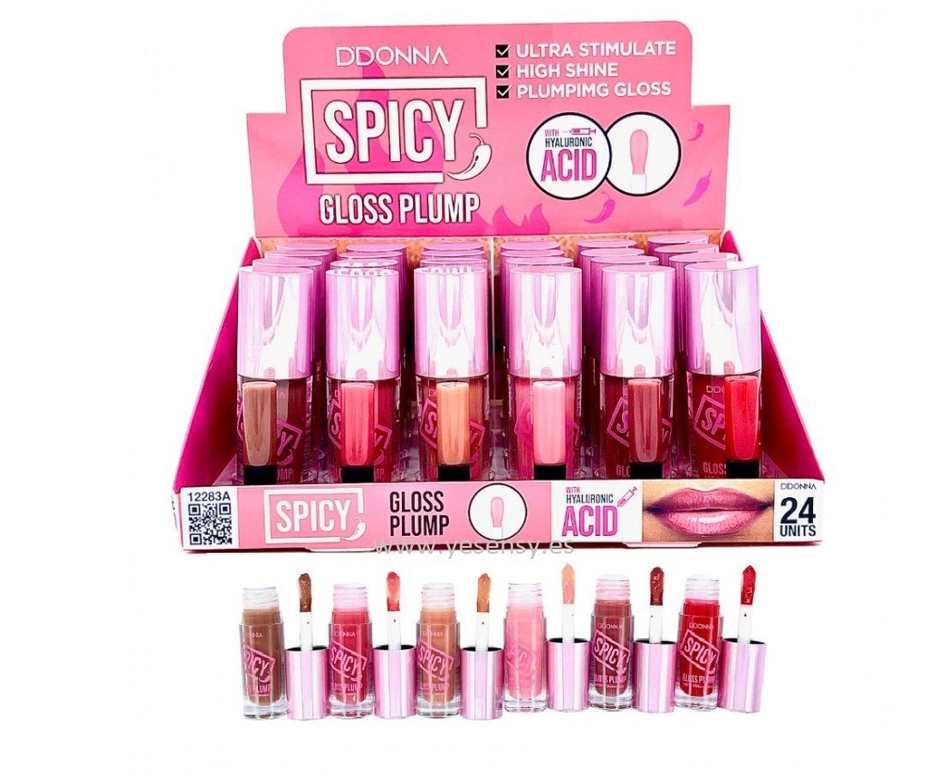 Spicy Gloss Plump 24/u DD 12283B para labios voluminosos