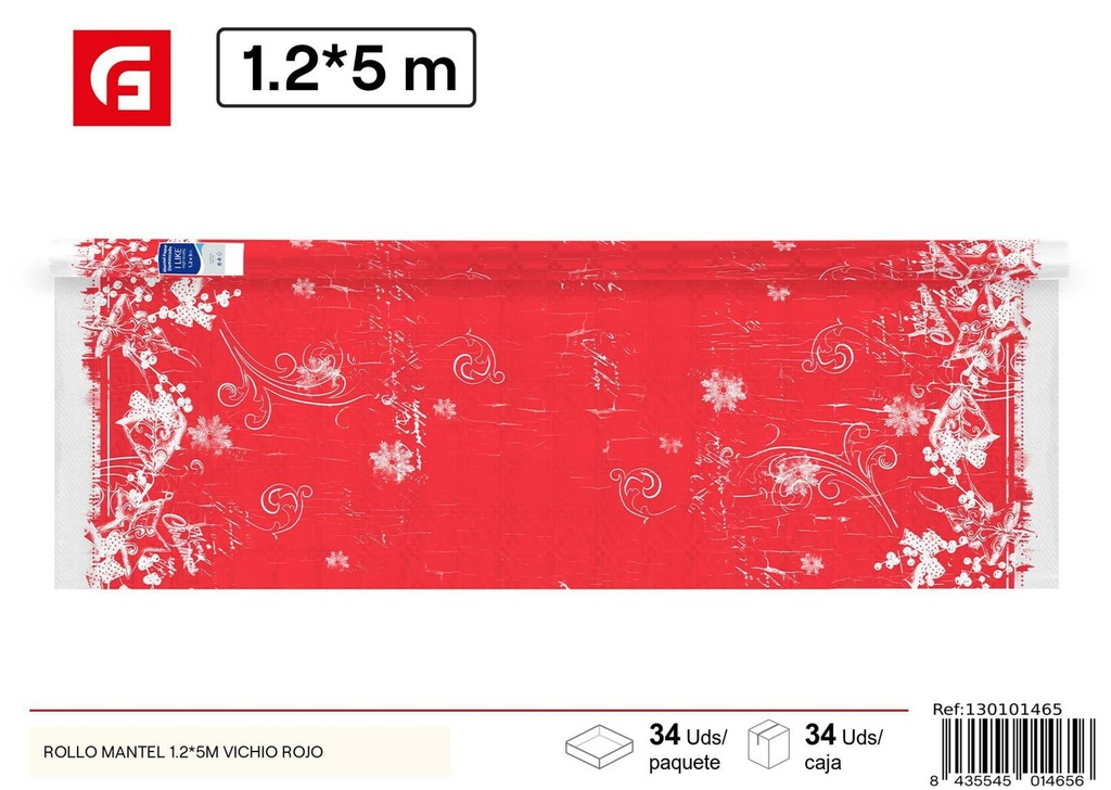 Rollo mantel desechable 1.2m*5m Vichio rojo - Accesorios desechables