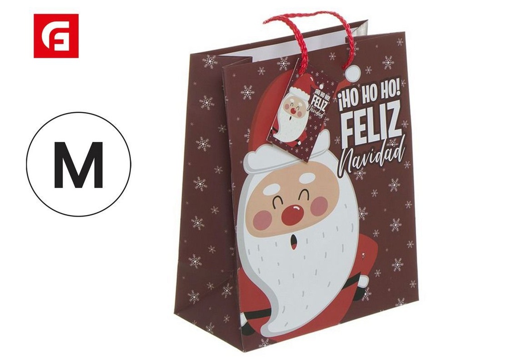 Bolsa papel M Papá Noel - Regalos navideños