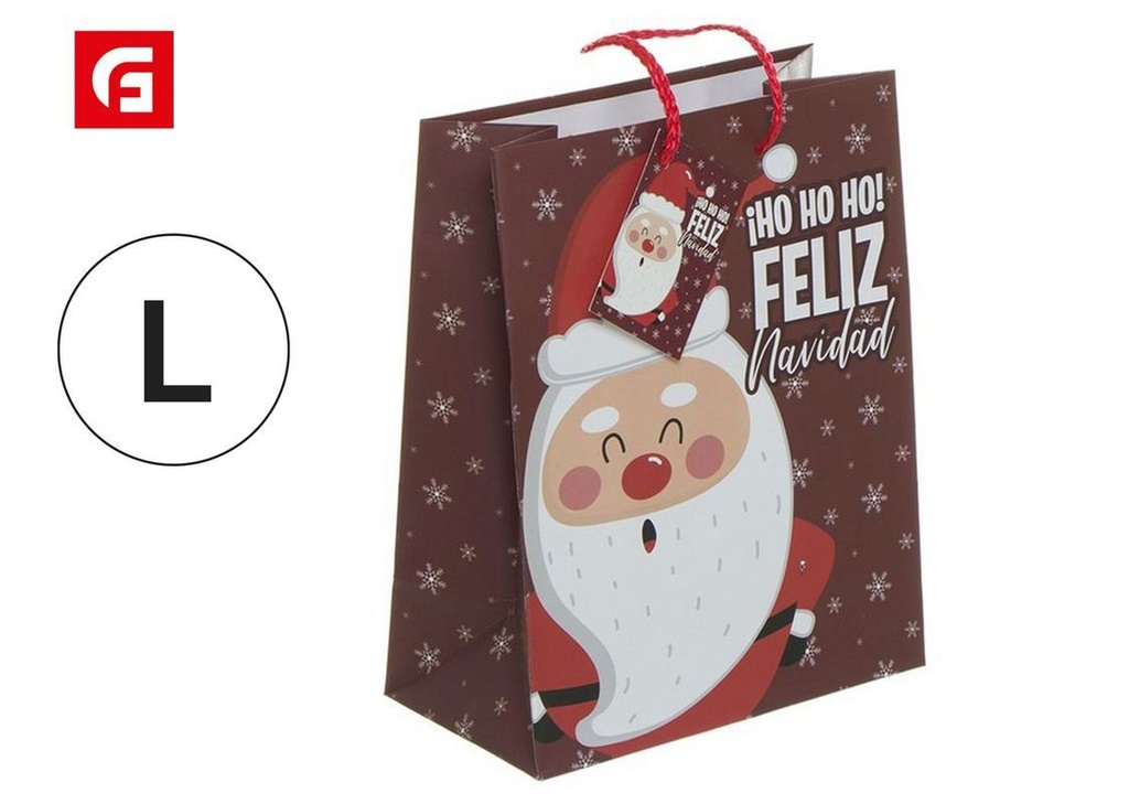 Bolsa de papel L Papa Noel - Regalos de Navidad