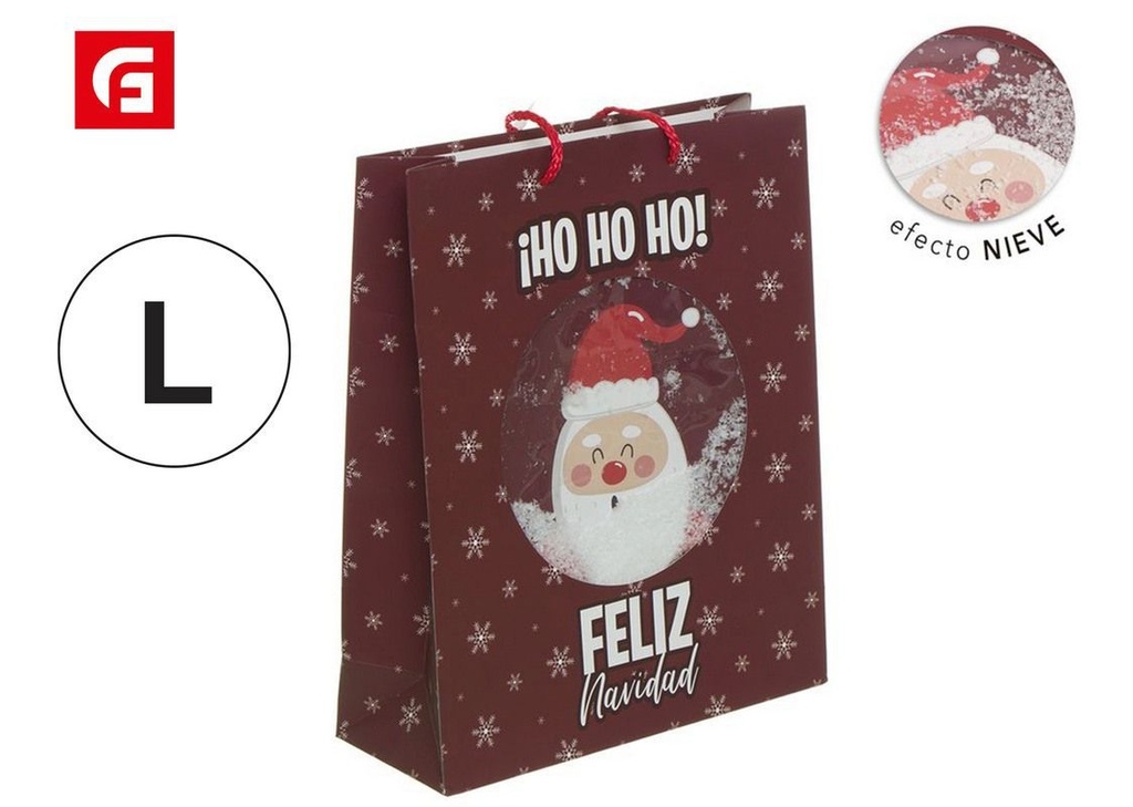 Bolsa de papel L cápsula Papá Noel - Regalos navideños