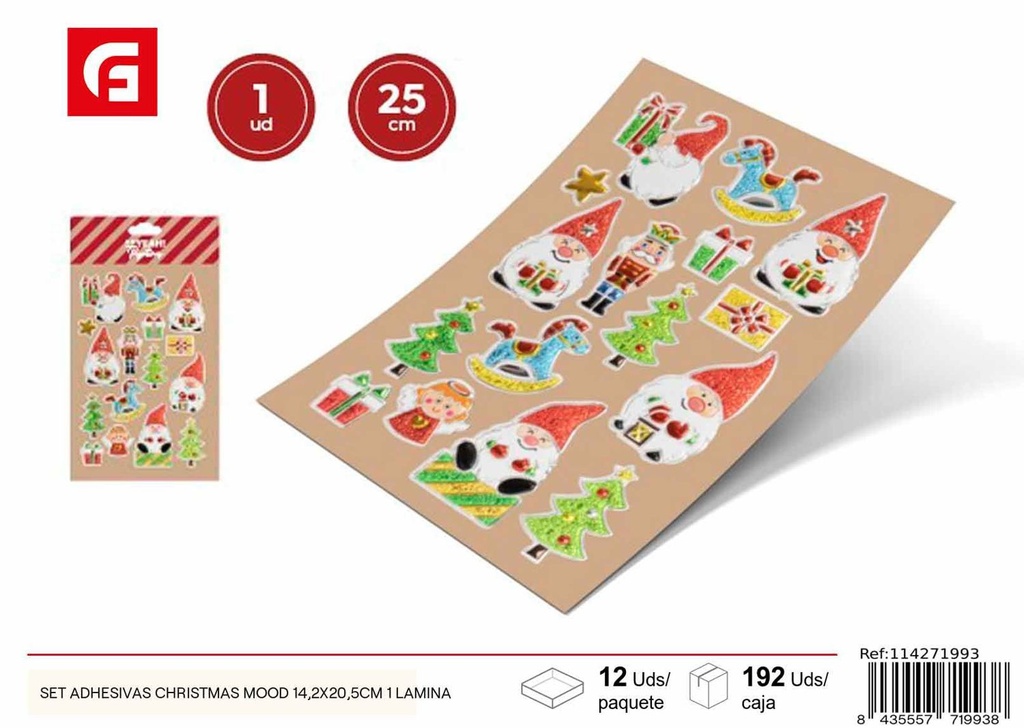 Set adhesivas Christmas Mood 14.2x20.5cm 1 lámina - Navidad