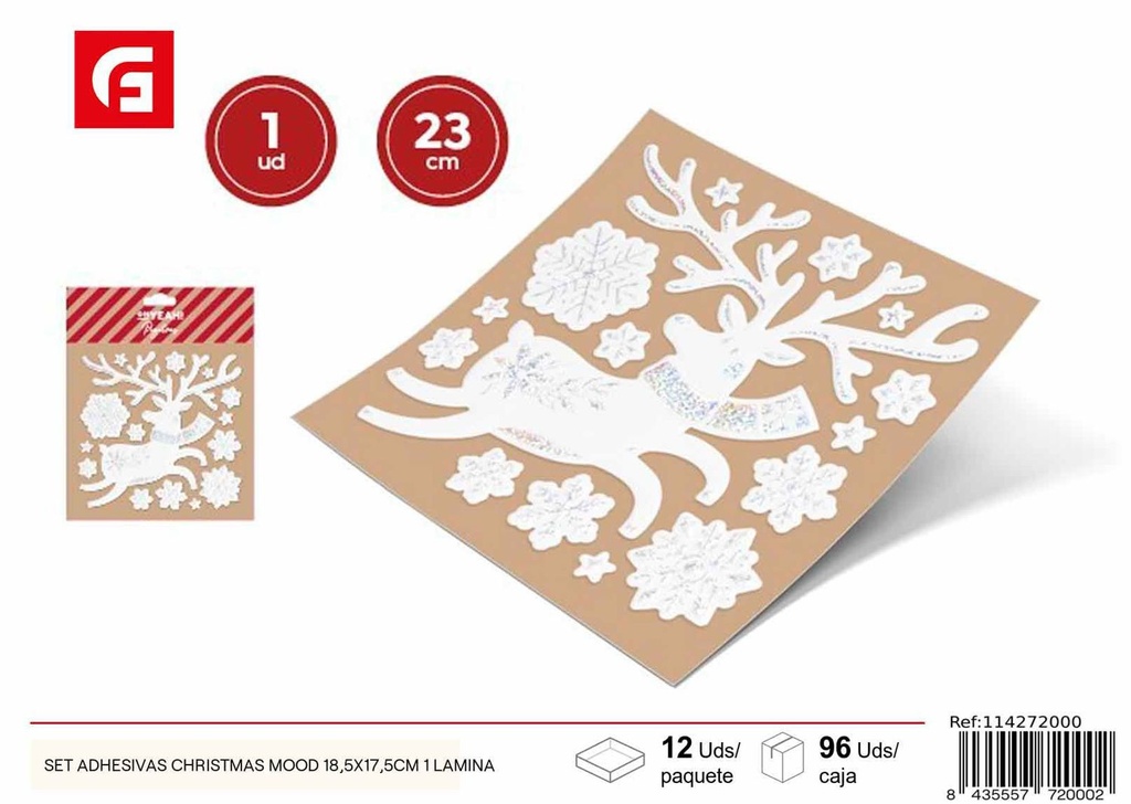 Set adhesivas Christmas Mood 18.5x17.5cm 1 lámina - Navidad