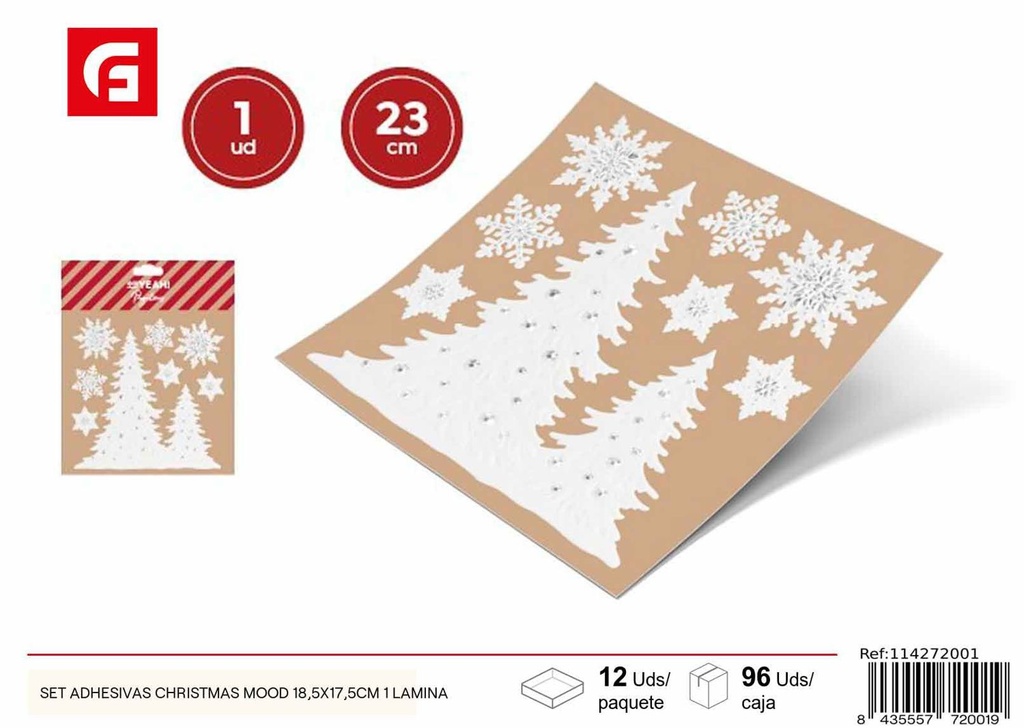 Set adhesivas Christmas Mood 18.5x17.5cm 1 lámina - Navidad