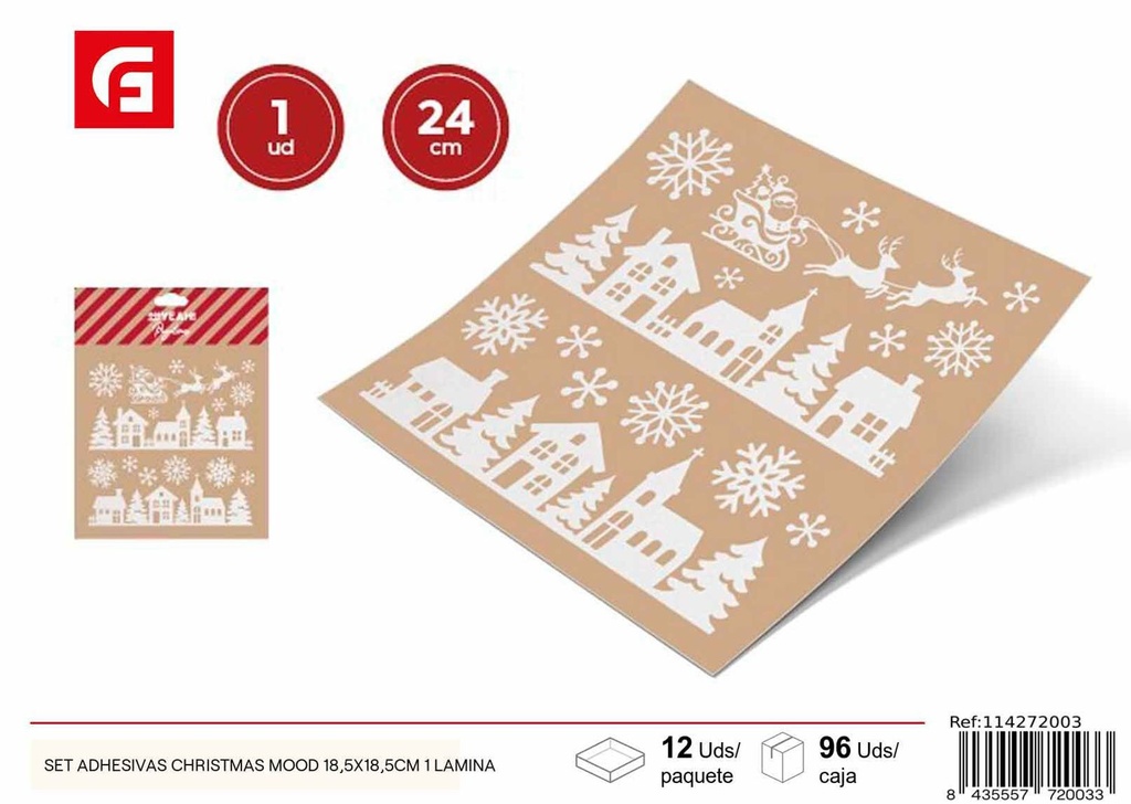 Set adhesivas Christmas Mood 18.5x18.5cm 1 lámina - Navidad