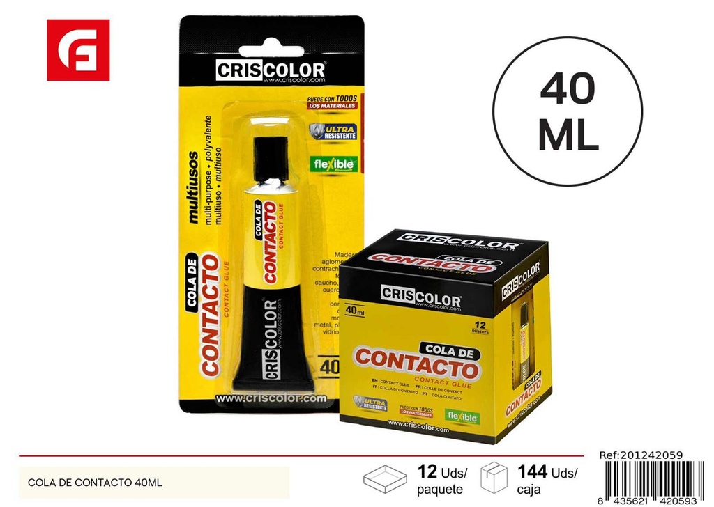 Cola de contacto 40 ml - Materiales de manualidades