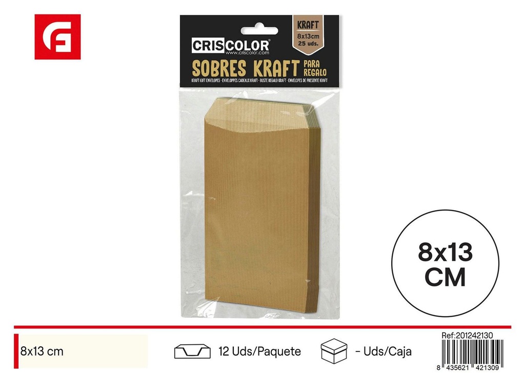 Sobre Kraft 8*13CM pack 25 uds - Papelería