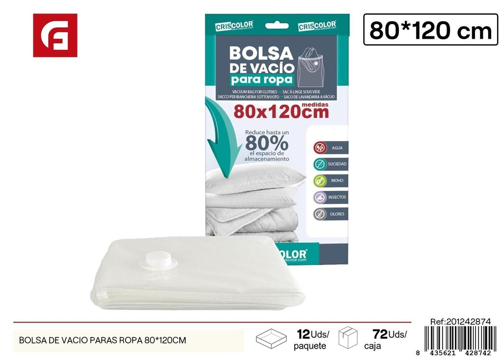 Bolsa de vacío para ropa 80x120 cm - Organización del hogar