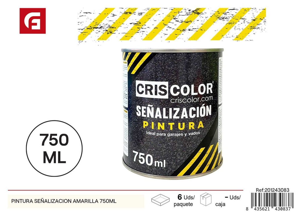 Pintura de señalización amarilla 750ml - Pinturas y acabados