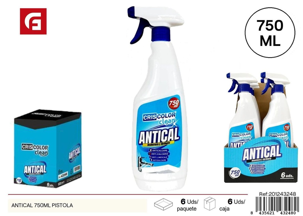 Antical 750ml pistola para limpieza del hogar y superficies