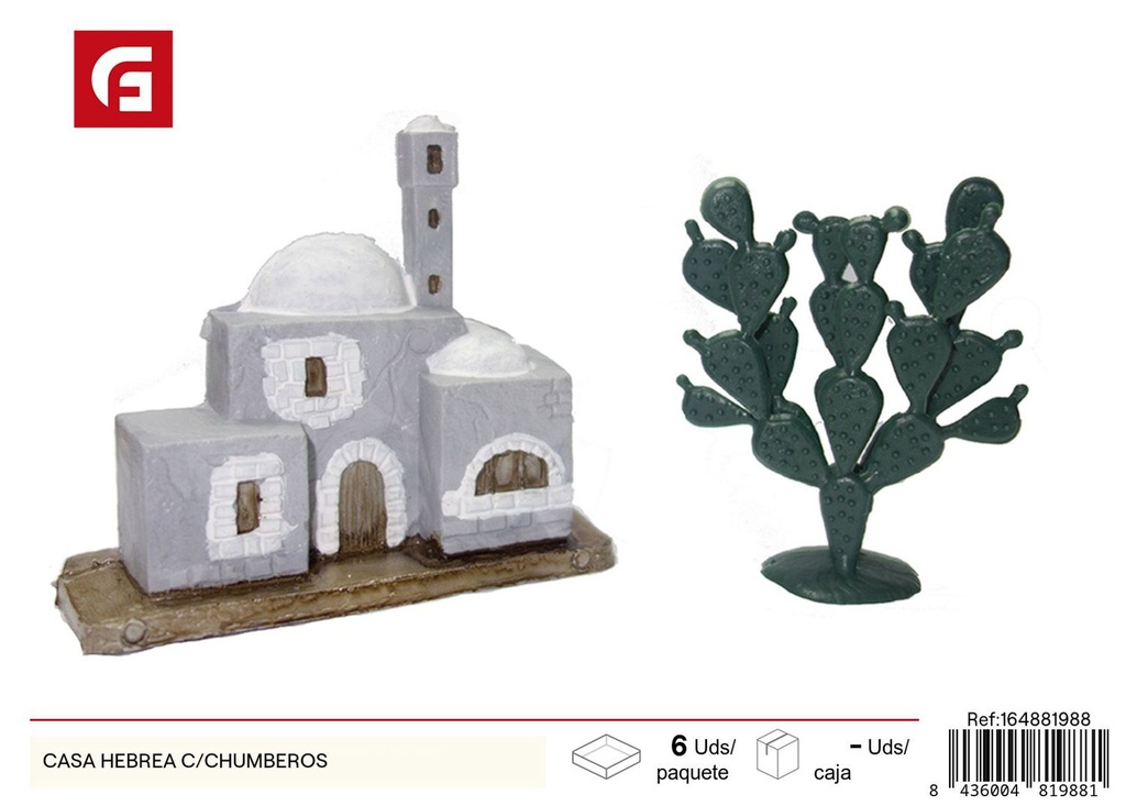 Casa hebrea con chumbreros para decoraciones navideñas