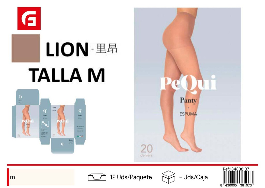 Panty espuma Lion M para comodidad y estilo