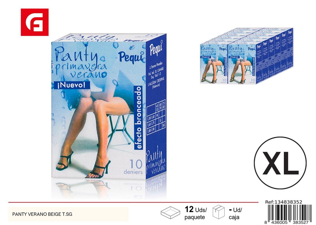Panty verano beige T.SG - Accesorios de costura y ropa