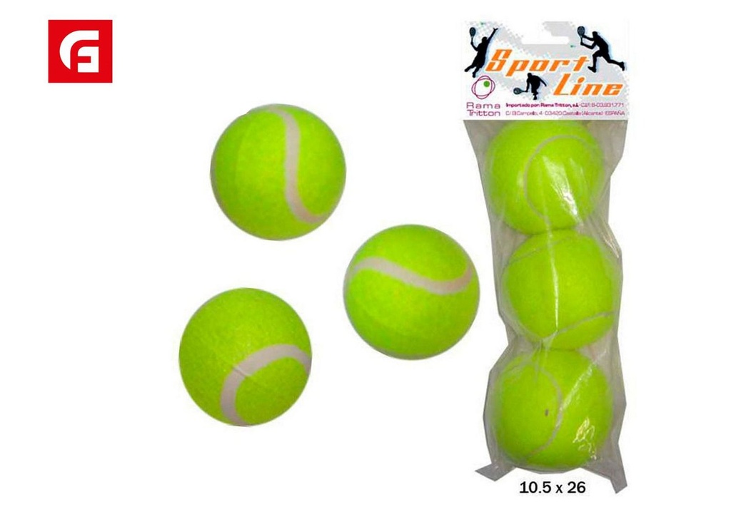 Set de 3 pelotas de tenis - Juguetes deportivos