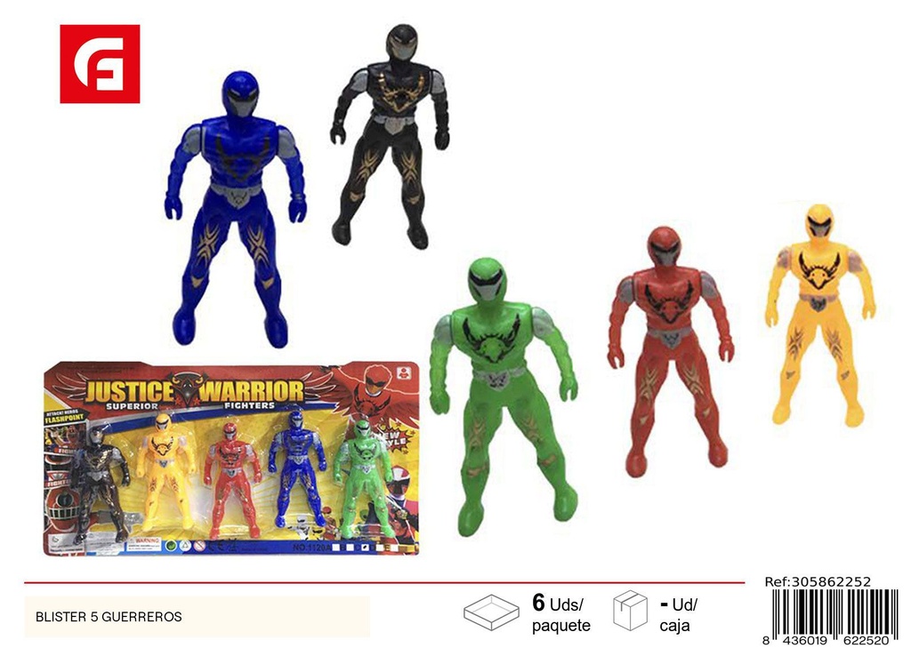 Blister de 5 guerreros - Juguetes para niños y figuras de acción