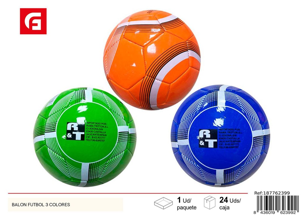 Balón de fútbol 3 colores - Juguetes deportivos